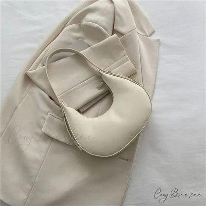 Luxury PU Leather Small Clutch White shoulder-250126