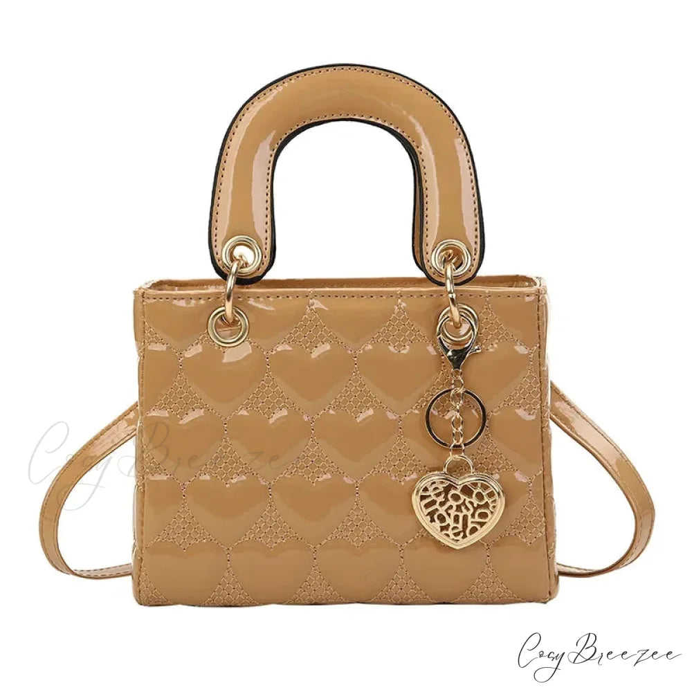 Luxury Quilted Square Handle Crossbody Handbag Khaki handbag-250126