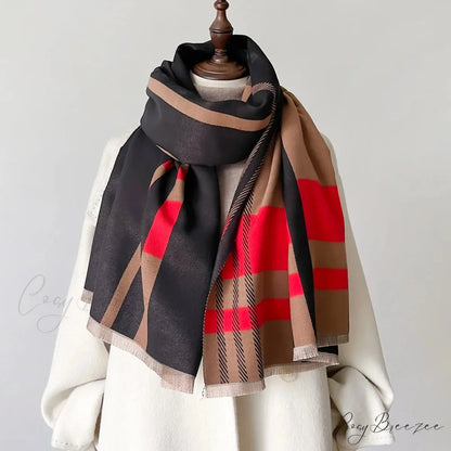 Luxury Winter Cashmere Pashmina Scarf red 1 scarf-241228