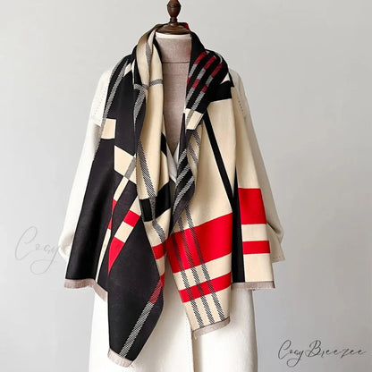 Luxury Winter Cashmere Pashmina Scarf red 3 scarf-241228