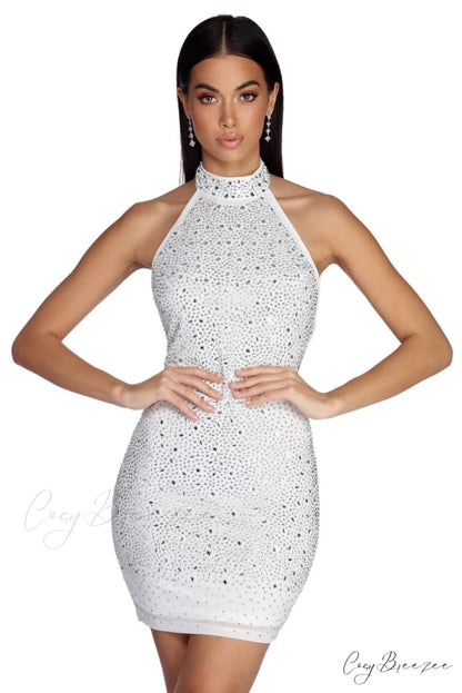 Lyla Formal Heat Charming Stone Mini Dress BLACK / M