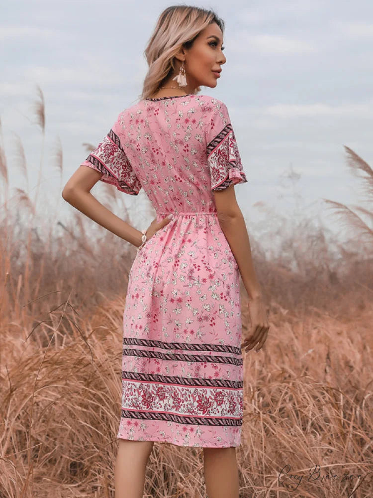 Lynette for Short-sleeve Mini Gown Women