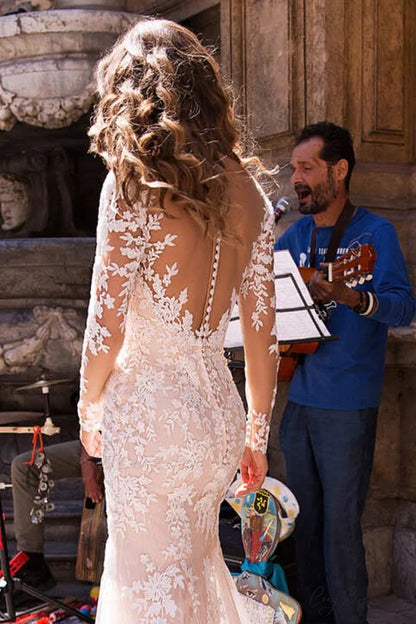 Maggie Long Sleeve Trendy Mermaid Wedding Dress