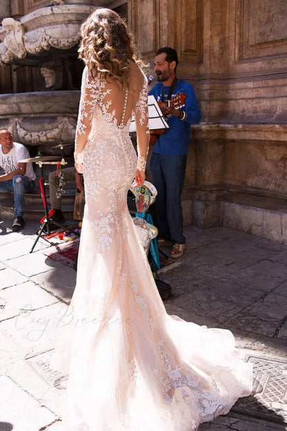 Maggie Long Sleeve Trendy Mermaid Wedding Dress