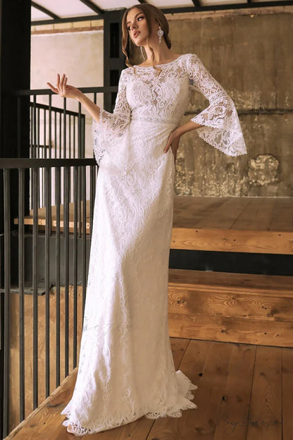 Magical Eternity Lace Trendy Mermaid Wedding Dress White / 2
