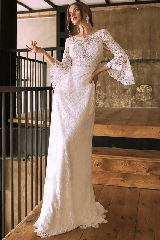 Magical Eternity Lace Trendy Mermaid Wedding Dress White / 2