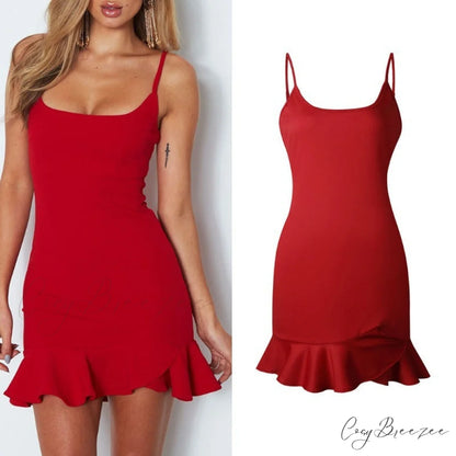 Main Girl Stylish Ruffled Mini Dress