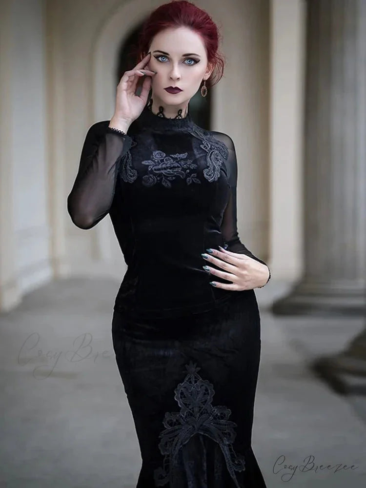 Mall Goth High Waist Ruffle Fishtail Half Women Slim Fold Elastic Wrapped Hip Sweet Skirt