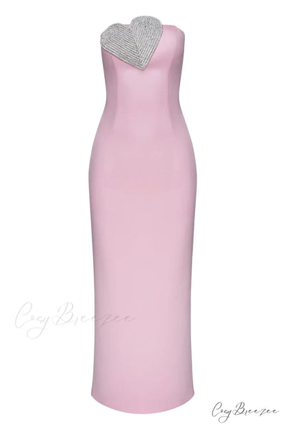 Marchesa Strapless Graceful Maxi Dress