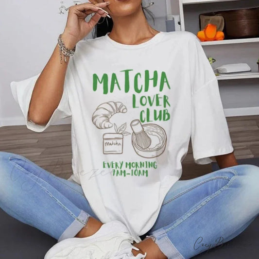 Matcha Enthusiast Club Classic Tea T-shirt WHITE / S t-shirt-250223