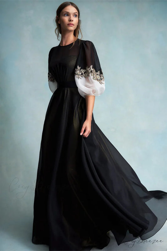 Medeline Black Graceful Maxi Dress Black / 2