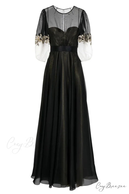 Medeline Black Graceful Maxi Dress