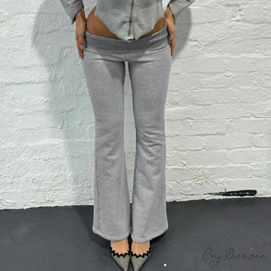 Merino Wool Knitted Office Lady Simple High Waist Straight Pants