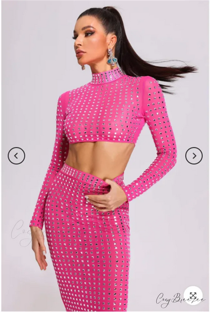 Mesh Top Skirt Sparkling Party Dress