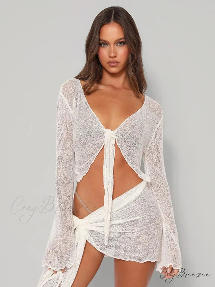Mesh Two-Piece Party Mini Gown minidress-250223