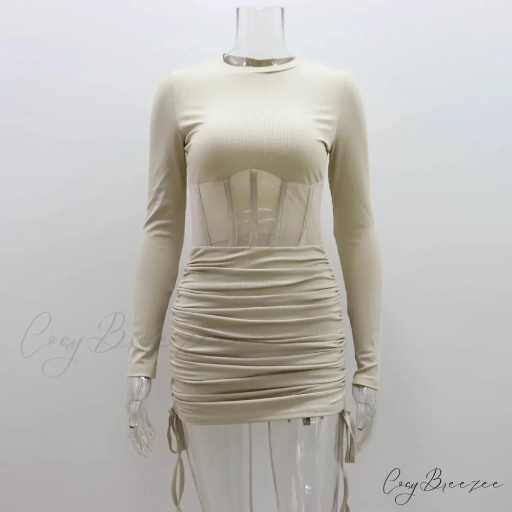 Mesh Waist Bodycon Mini Dress