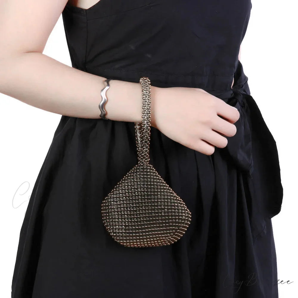 Metal Glitter Dinner Banquet Clutch Bag Black clutchbag-250126