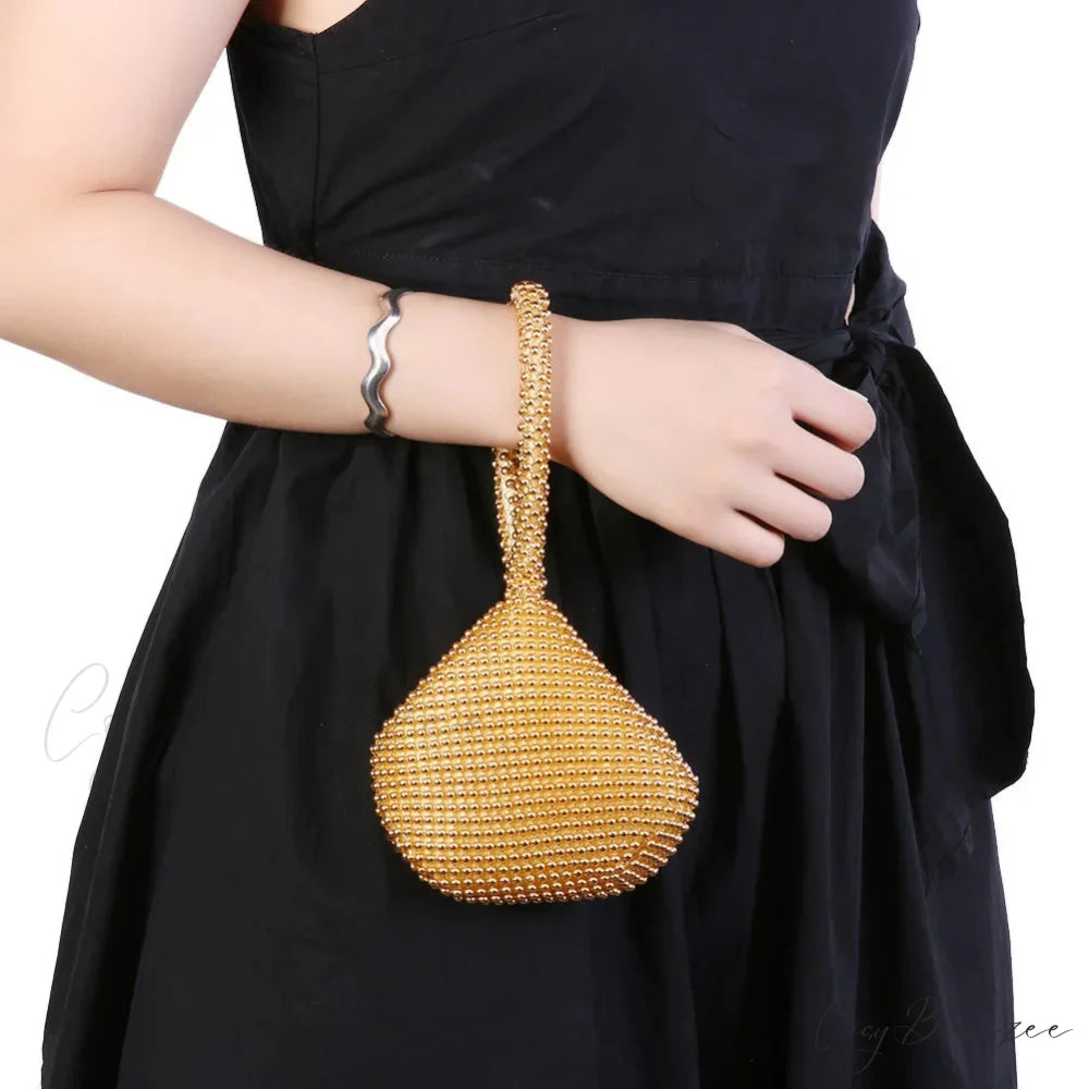 Metal Glitter Dinner Banquet Clutch Bag Gold clutchbag-250126