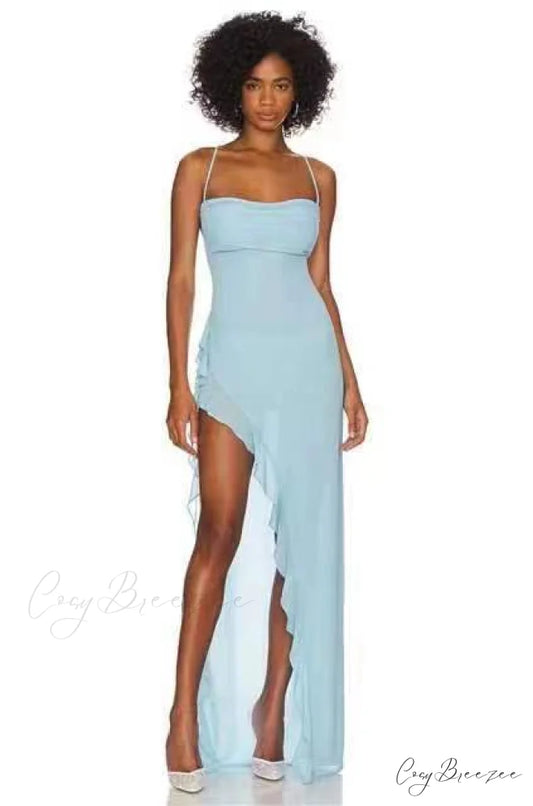 Michelle High-Slit Stylish Formal Dress ROSE GOLD / XS