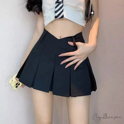 Micro A-Line V Waist Skirt Black / XS skirts-250223