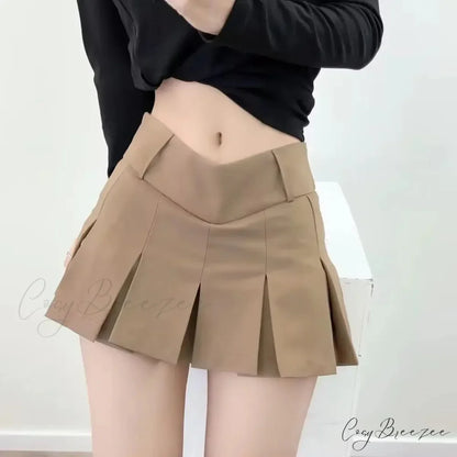 Micro A-Line V Waist Skirt coffee / XS skirts-250223