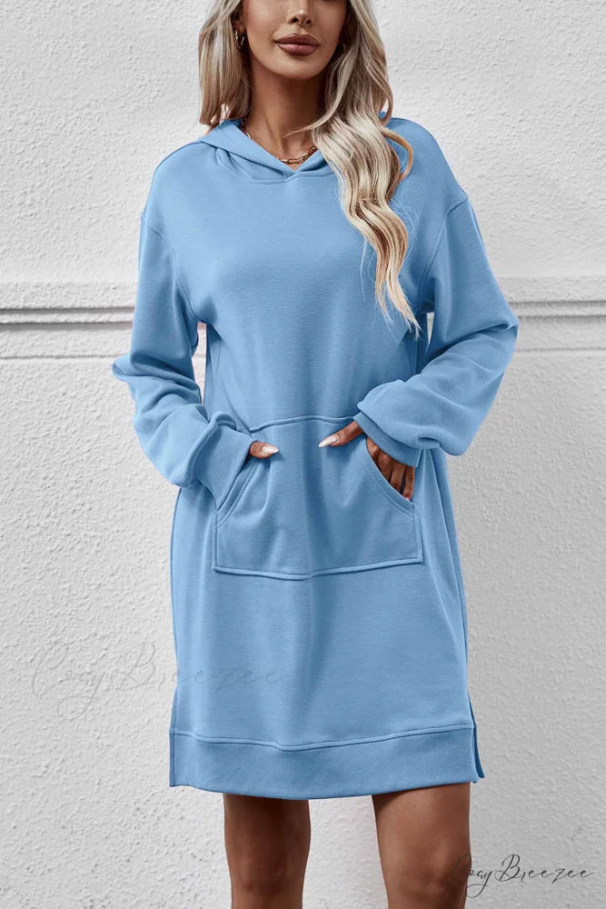 Midi Hoodie Dress with Pocket Slit