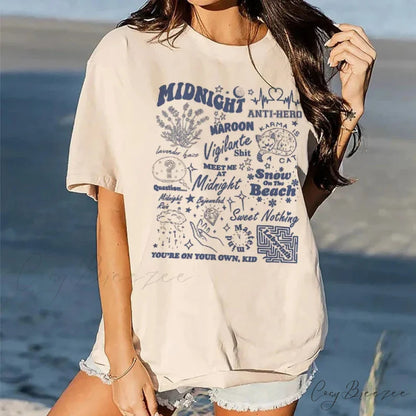 Midnights Text Stylish Graphic Tee