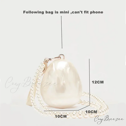 Mini Acrylic Egg Beaded Evening Clutch Beige / mini clutchbag-250126