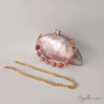 Mini Blue Light Pink Acrylic Box Clutch beaded handle clutchbag-250126