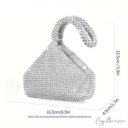 Mini Glitter Rhinette Evening Clutch wristlet-250126