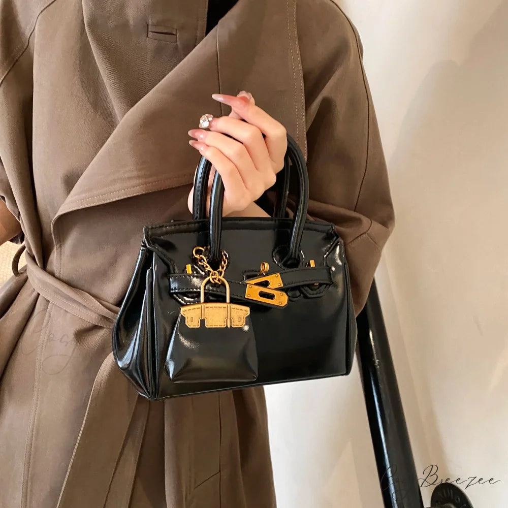 Minimalist High-End Womens Fashion Handbag HUASHANG-2056-HEI handbag-250126