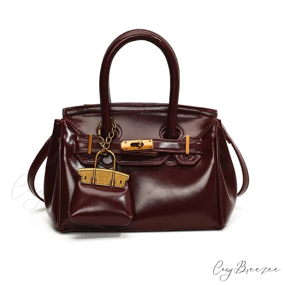 Minimalist High-End Womens Fashion Handbag HUASHANG-2056-HONG handbag-250126