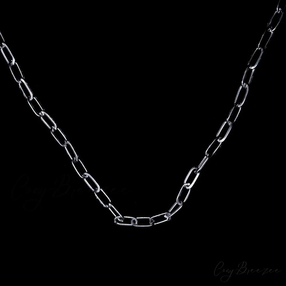 Minimalist Hip-hop Punk Trendy Cross Sweater Chain Necklace Set SILVER
