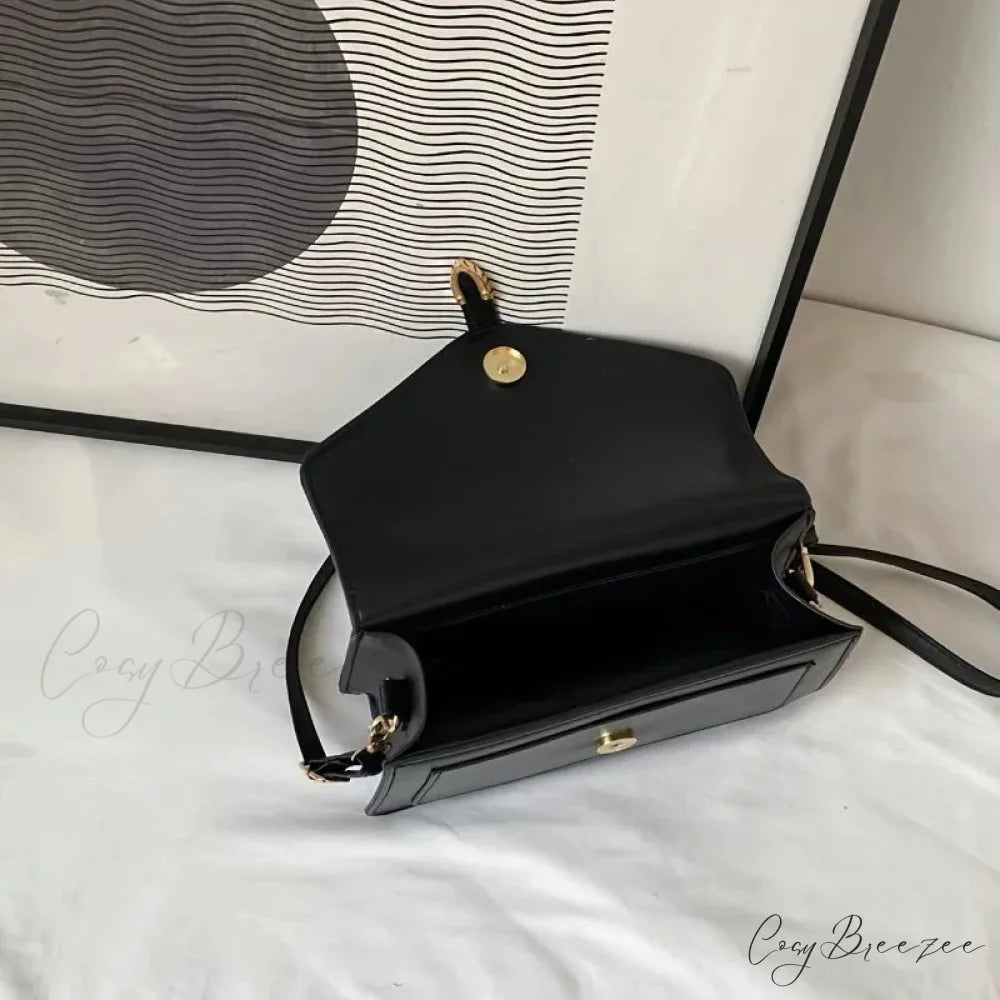 Minimalist Solid Color Square Flap Crossbody crossbody-250126