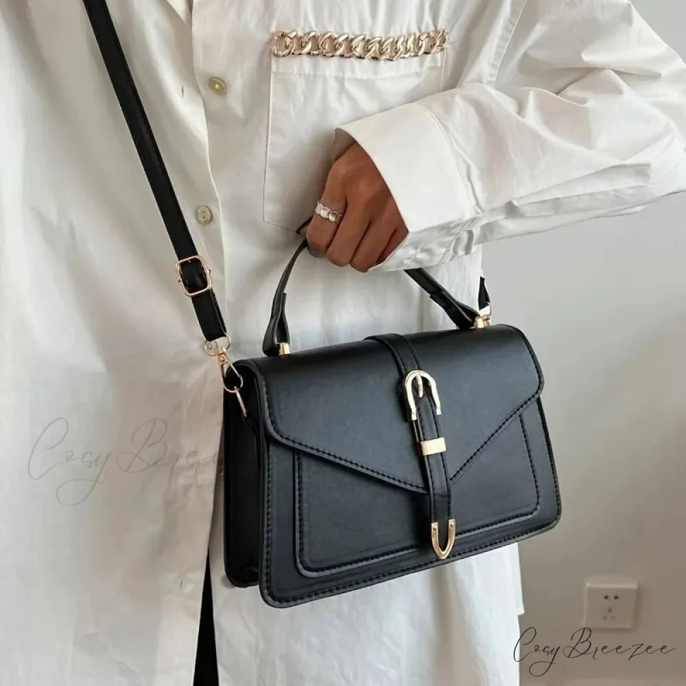 Minimalist Solid Color Square Flap Crossbody crossbody-250126