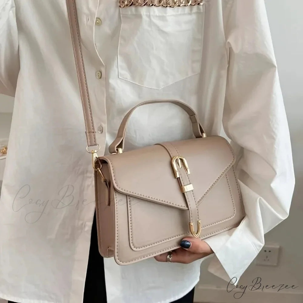 Minimalist Solid Color Square Flap Crossbody crossbody-250126