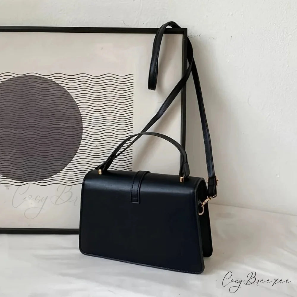 Minimalist Solid Color Square Flap Crossbody crossbody-250126