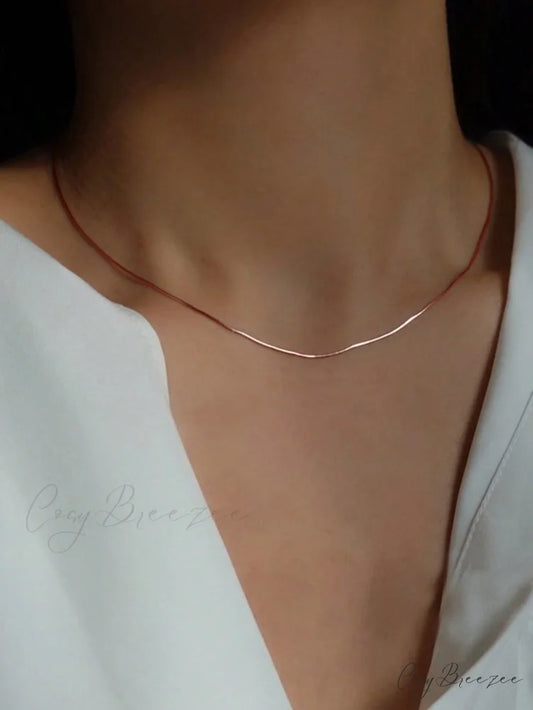 Minimalist Stainless Steel Necklace Rose Gold / one-size