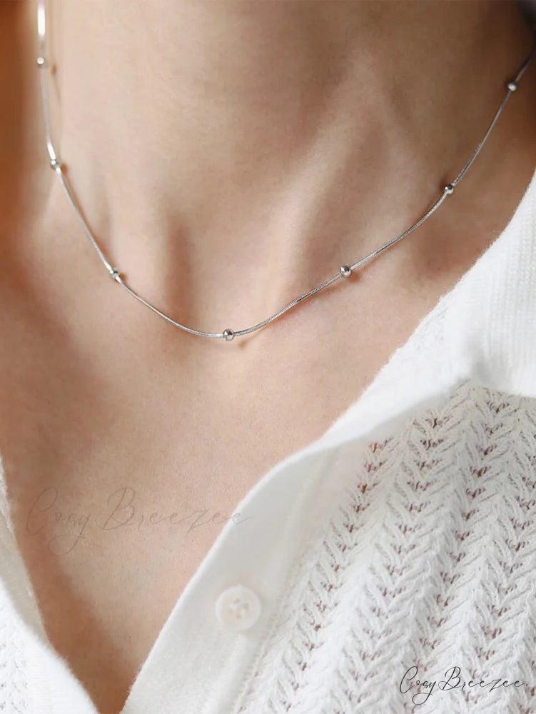 Minimalist Stainless Steel Necklace Silver / one-size