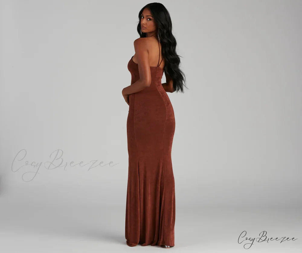 Moira Formal Open Charming Back Lurex Dress