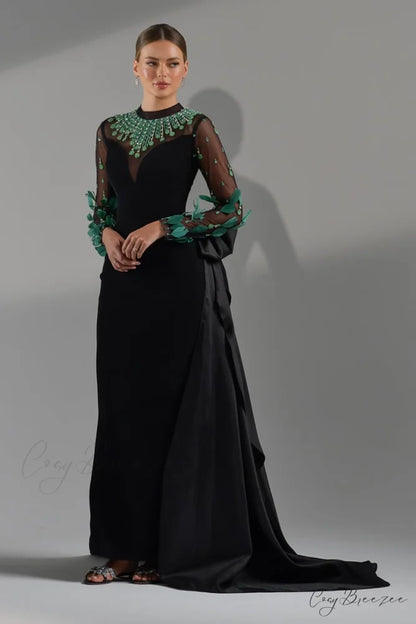 Monique Evening Graceful Noire Maxi Dress
