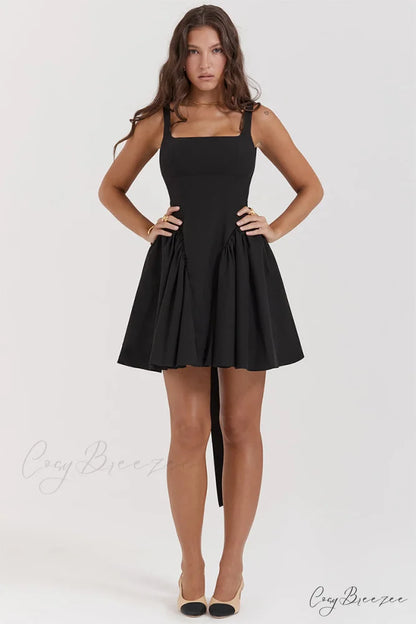 Monterey Cypress White Trendy Bow Mini Dress