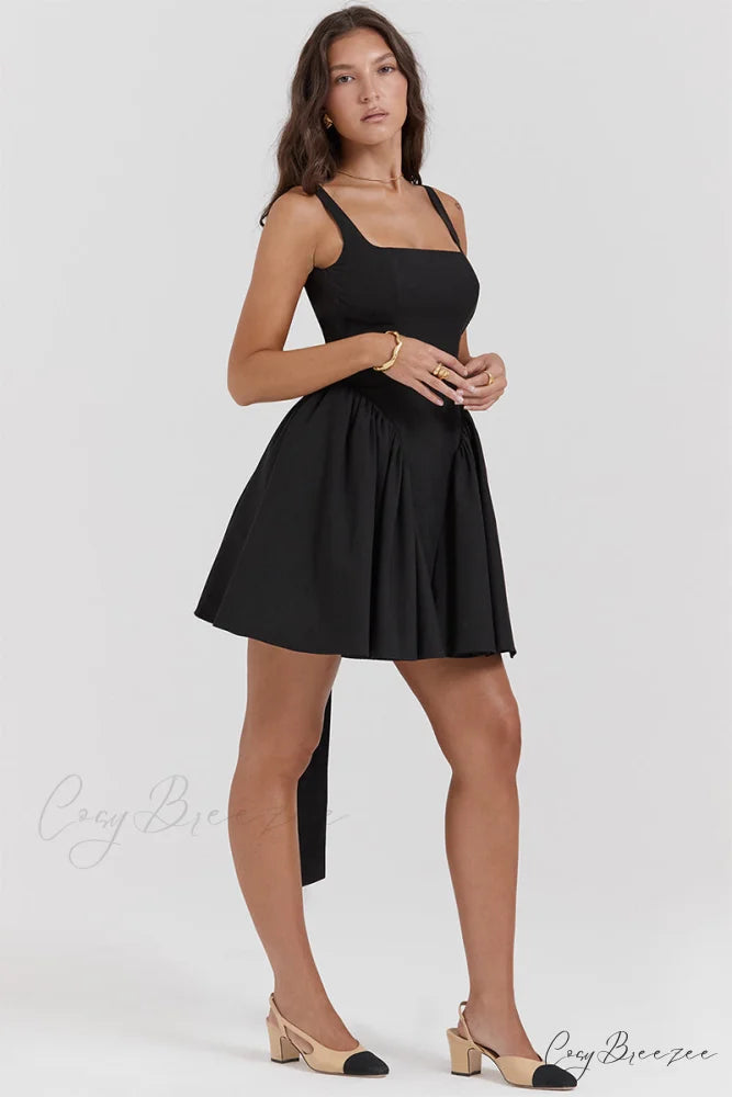 Monterey Cypress White Trendy Bow Mini Dress