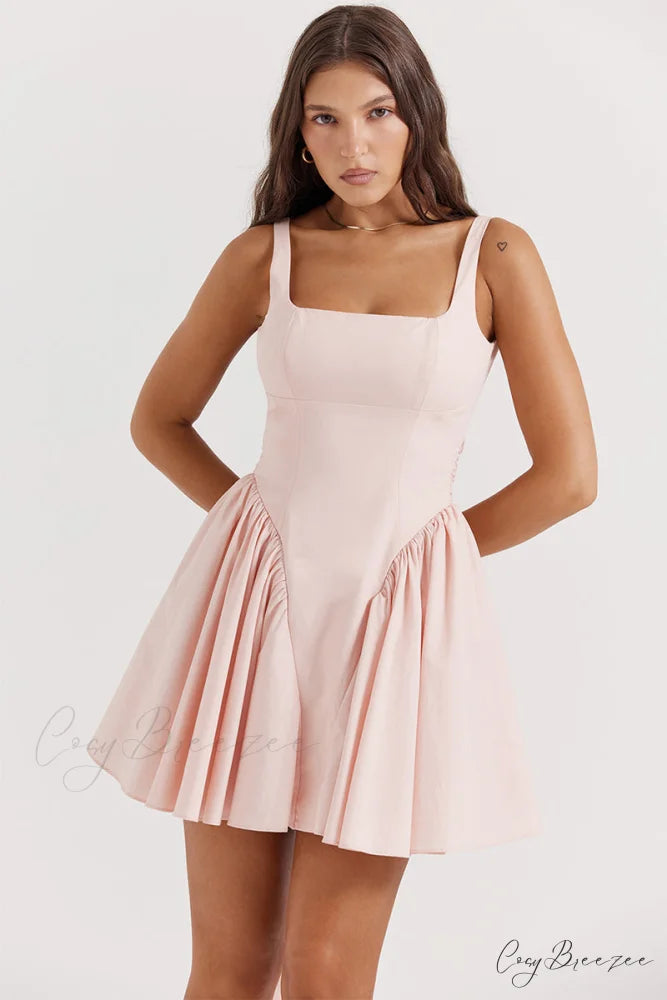 Monterey Cypress White Trendy Bow Mini Dress