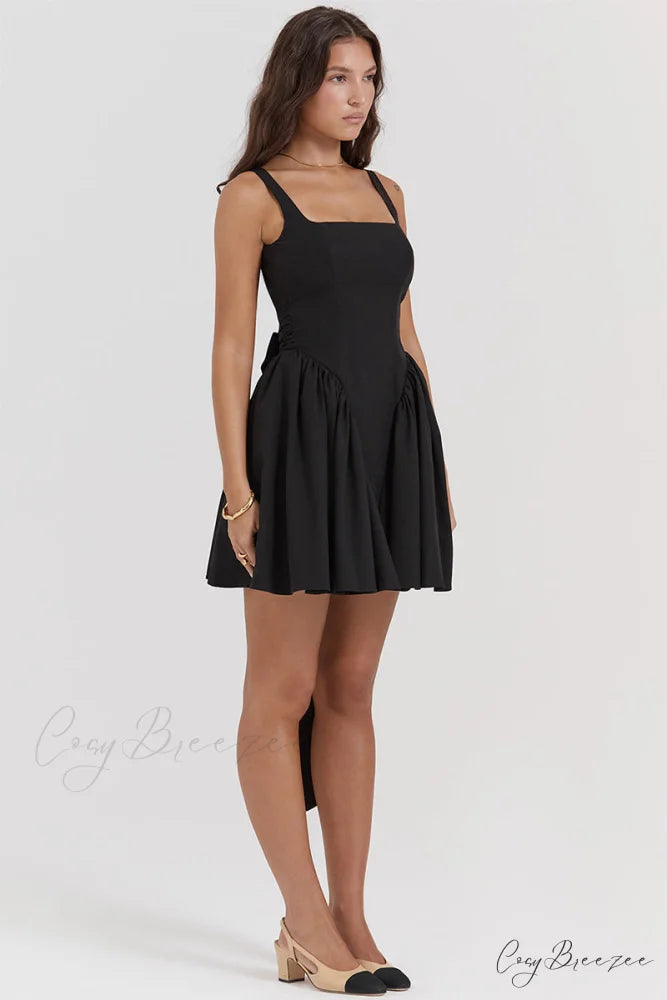 Monterey Cypress White Trendy Bow Mini Dress
