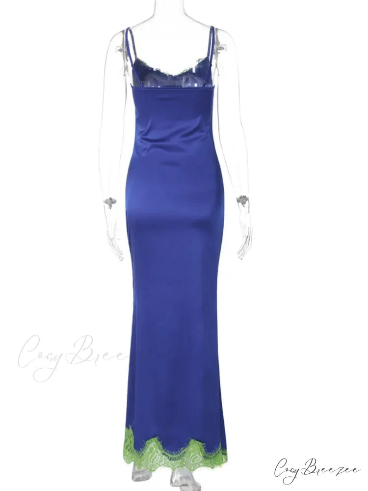 Mozision Spaghetti Strap Lace Strapless Sexy Maxi Boho Dress