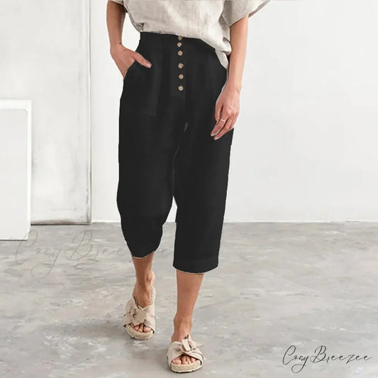 Multi Buckle Wide Leg Cargo Pants Black / S pants-241228