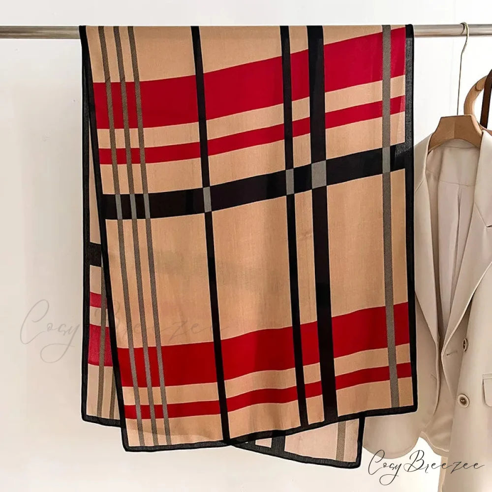 Multicolor Striped Elegant Winter Scarf scarf-241228