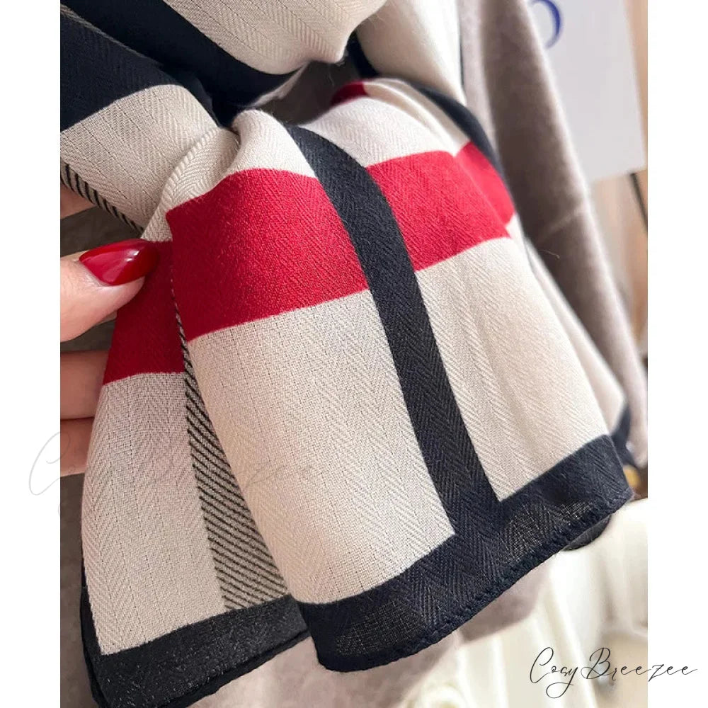 Multicolor Striped Elegant Winter Scarf scarf-241228