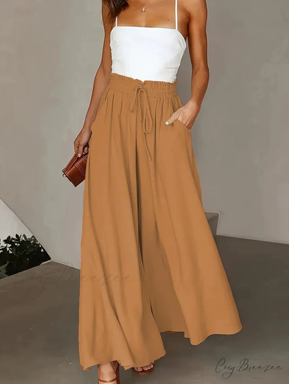 Neon Pull-Tie Wide-Leg Utility Pant ORANGE / 0XL pant-250223